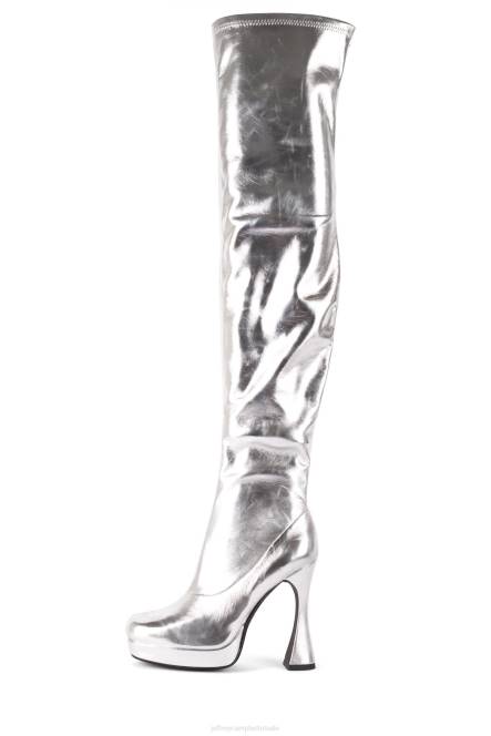 Jeffrey Campbell bel-air-ok NDHB733 laarzen van knie tot dij zilver vrouwen