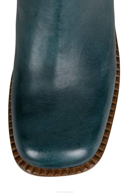 Jeffrey Campbell de band NDHB878 laarzen van knie tot dij groenblauw tan Poolse stapel vrouwen