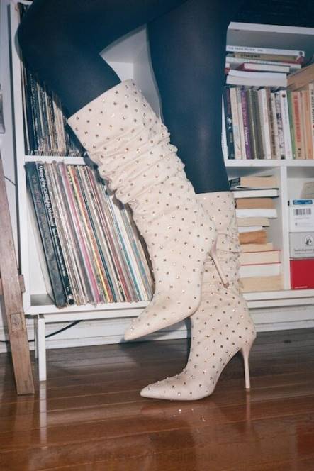 Jeffrey Campbell de stoeterij NDHB756 laarzen van knie tot dij donkerbruin suèdebruin lakleer vrouwen