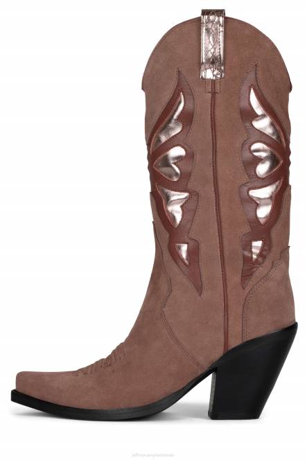 Jeffrey Campbell fladderend NDHB777 laarzen van knie tot dij blush suède roze metallic vrouwen