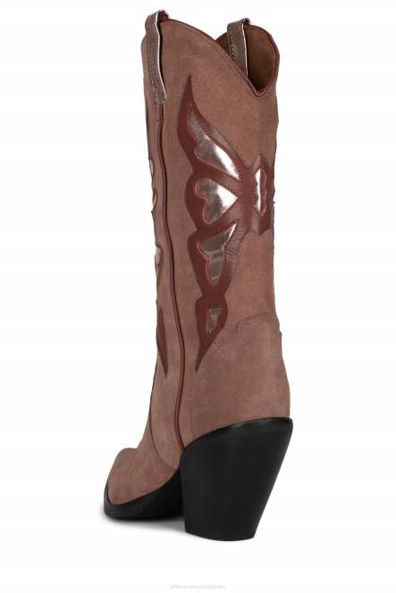 Jeffrey Campbell fladderend NDHB777 laarzen van knie tot dij blush suède roze metallic vrouwen