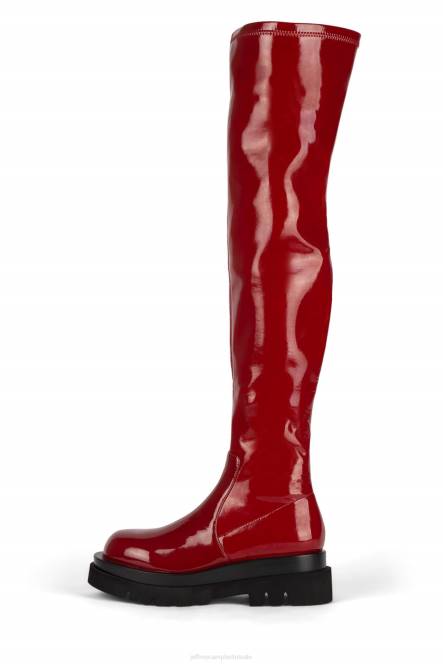 Jeffrey Campbell getankt-ok NDHB813 laarzen van knie tot dij roest patent vrouwen