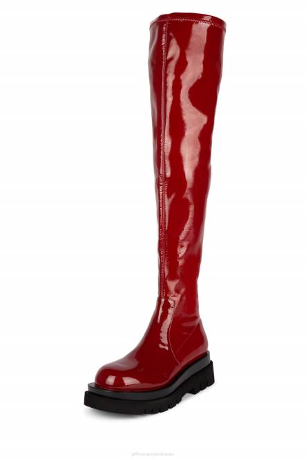 Jeffrey Campbell getankt-ok NDHB813 laarzen van knie tot dij roest patent vrouwen