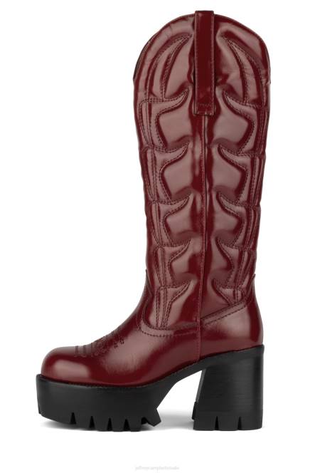 Jeffrey Campbell honky-tonk NDHB671 laarzen van knie tot dij rood vrouwen