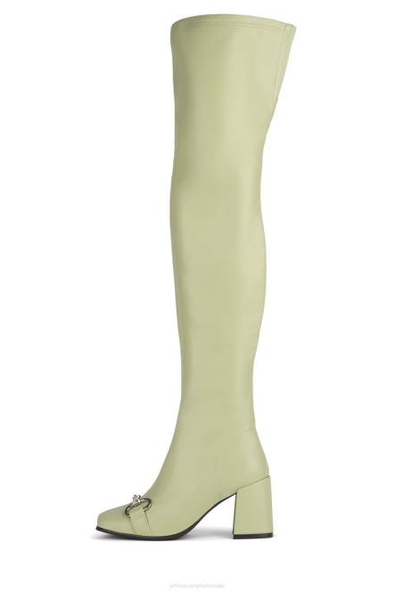 Jeffrey Campbell hotlava-bt NDHB722 laarzen van knie tot dij mint zilver vrouwen