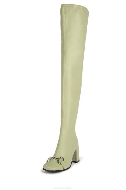 Jeffrey Campbell hotlava-bt NDHB722 laarzen van knie tot dij mint zilver vrouwen
