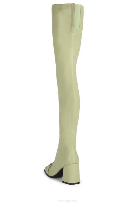 Jeffrey Campbell hotlava-bt NDHB722 laarzen van knie tot dij mint zilver vrouwen