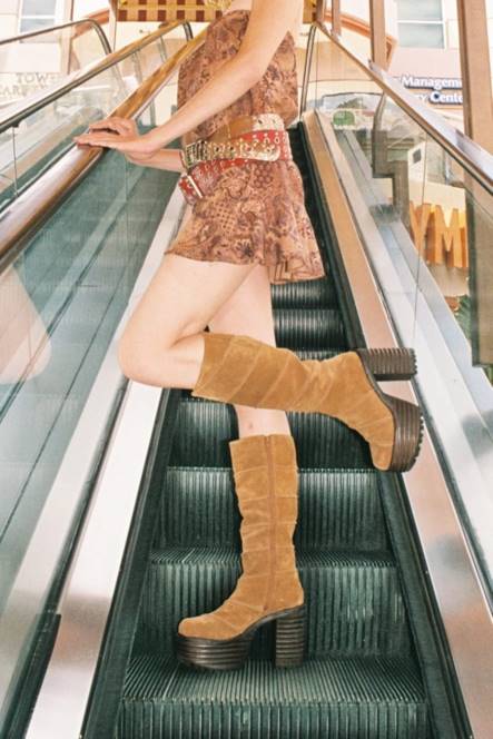 Jeffrey Campbell kersentaart NDHB864 laarzen van knie tot dij bruin geolied suède vrouwen