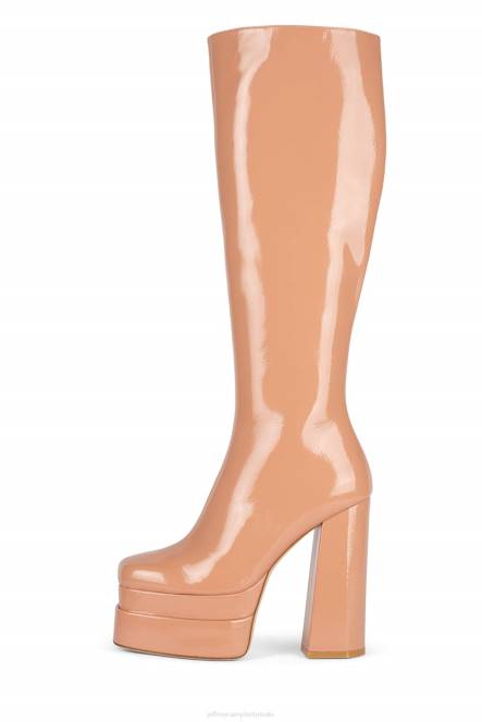 Jeffrey Campbell kick-in NDHB799 laarzen van knie tot dij roze gekreukt patent vrouwen