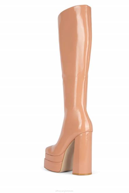 Jeffrey Campbell kick-in NDHB799 laarzen van knie tot dij roze gekreukt patent vrouwen