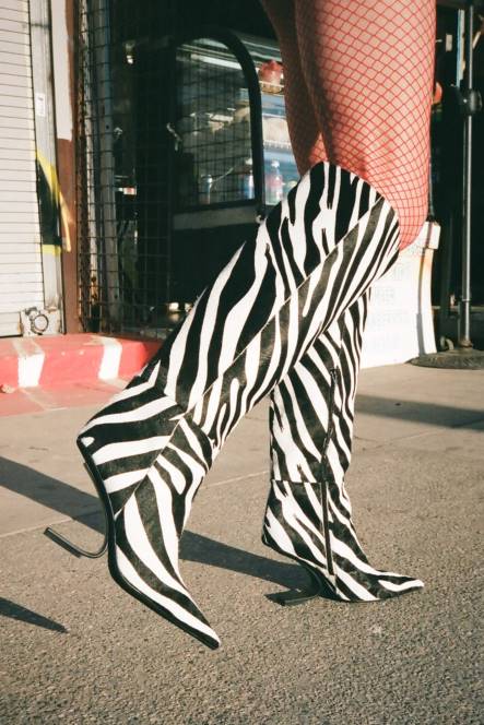 Jeffrey Campbell kompas-kh NDHB697 laarzen van knie tot dij zwart wit zebra zwart vrouwen