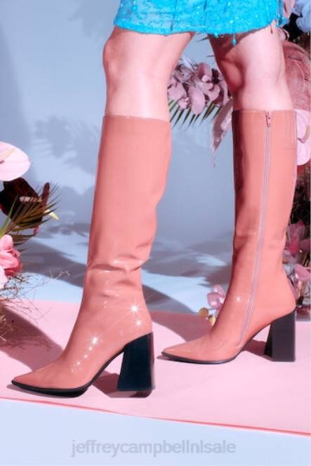 Jeffrey Campbell lasiren-kh NDHB725 laarzen van knie tot dij stoffig blush-patent vrouwen