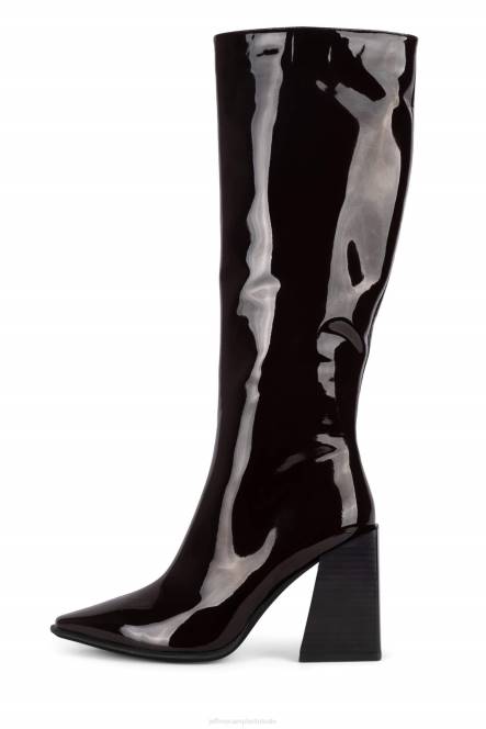 Jeffrey Campbell lasiren-kh NDHB726 laarzen van knie tot dij bruin patent vrouwen