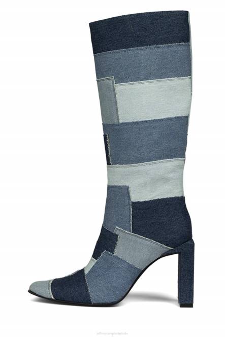 Jeffrey Campbell lichtsnelheid NDHB781 laarzen van knie tot dij denim multi vrouwen