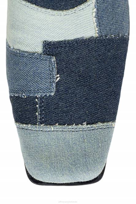 Jeffrey Campbell lichtsnelheid NDHB781 laarzen van knie tot dij denim multi vrouwen