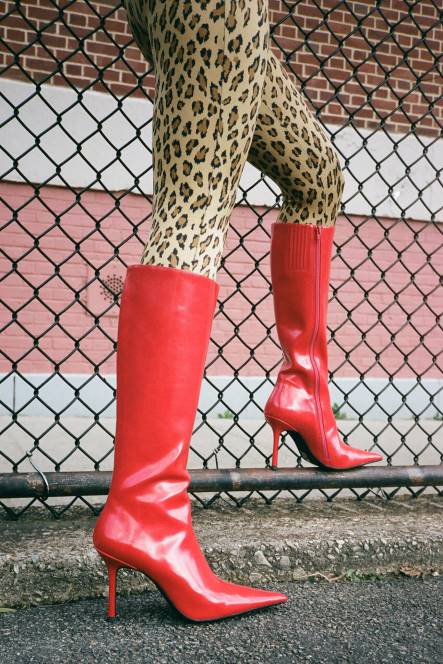 Jeffrey Campbell lieverds NDHB677 laarzen van knie tot dij rood vrouwen