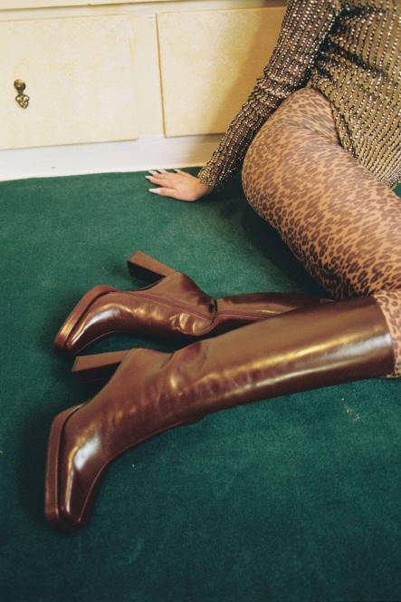 Jeffrey Campbell maximaal-2 NDHB686 laarzen van knie tot dij bruin glanzend vrouwen