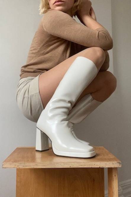 Jeffrey Campbell maximaal NDHB708 laarzen van knie tot dij grijs vrouwen