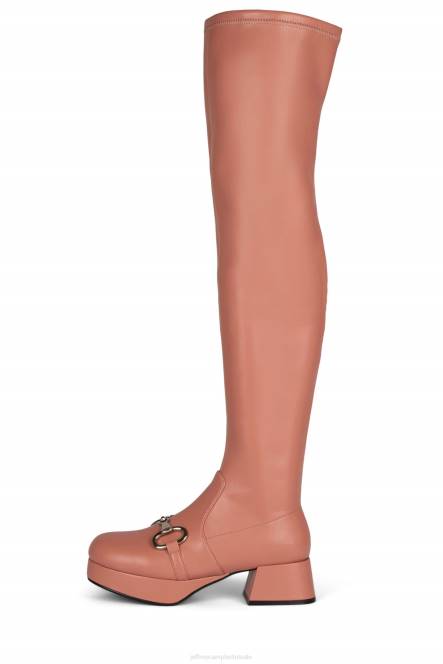 Jeffrey Campbell middelbare school NDHB730 laarzen van knie tot dij blozen zilver vrouwen