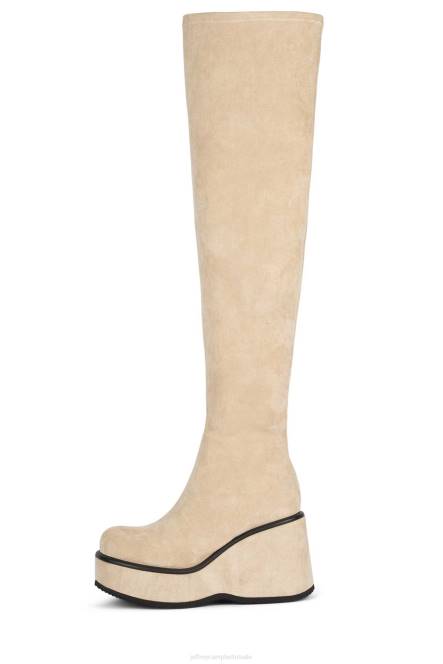 Jeffrey Campbell millennia-k NDHB795 laarzen van knie tot dij taupe suède vrouwen