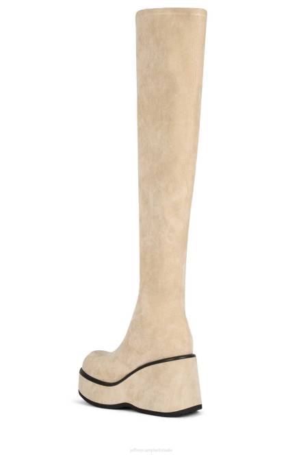 Jeffrey Campbell millennia-k NDHB795 laarzen van knie tot dij taupe suède vrouwen