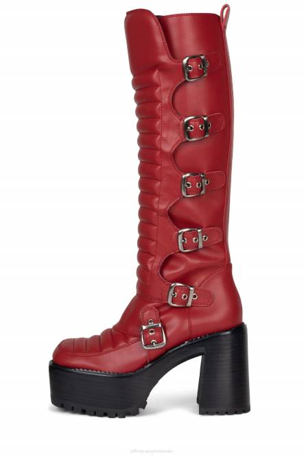 Jeffrey Campbell motor-xx NDHB684 laarzen van knie tot dij rood vrouwen