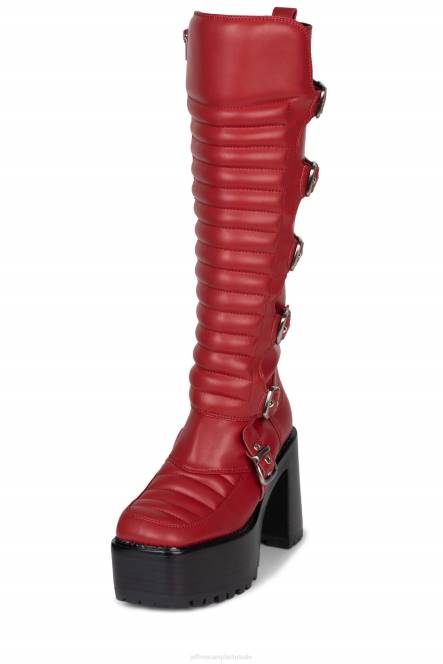Jeffrey Campbell motor-xx NDHB684 laarzen van knie tot dij rood vrouwen