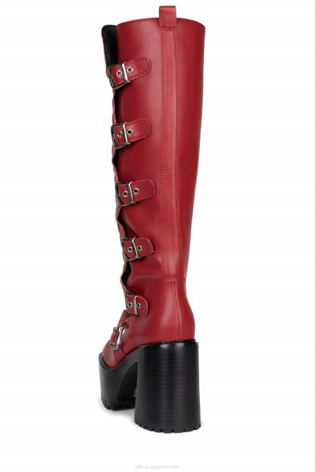 Jeffrey Campbell motor-xx NDHB684 laarzen van knie tot dij rood vrouwen