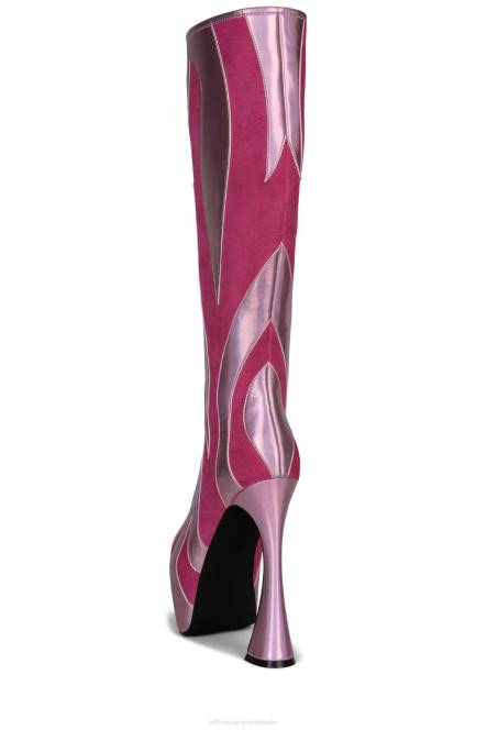 Jeffrey Campbell ongetemd NDHB849 laarzen van knie tot dij fuchsia suède fuchsia multi vrouwen