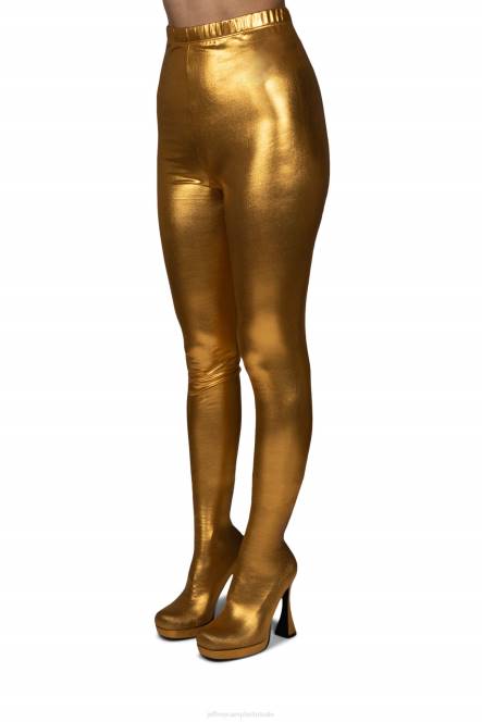 Jeffrey Campbell pantalons NDHB831 laarzen van knie tot dij goud metaalachtig vrouwen