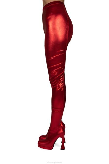 Jeffrey Campbell pantalons NDHB838 laarzen van knie tot dij rood metaalachtig vrouwen