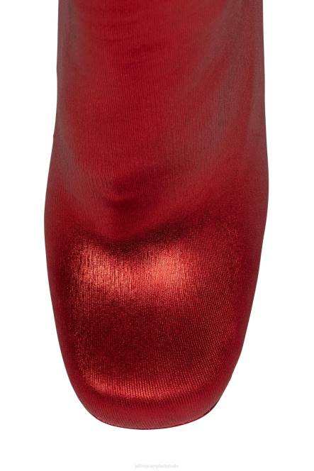 Jeffrey Campbell pantalons NDHB838 laarzen van knie tot dij rood metaalachtig vrouwen
