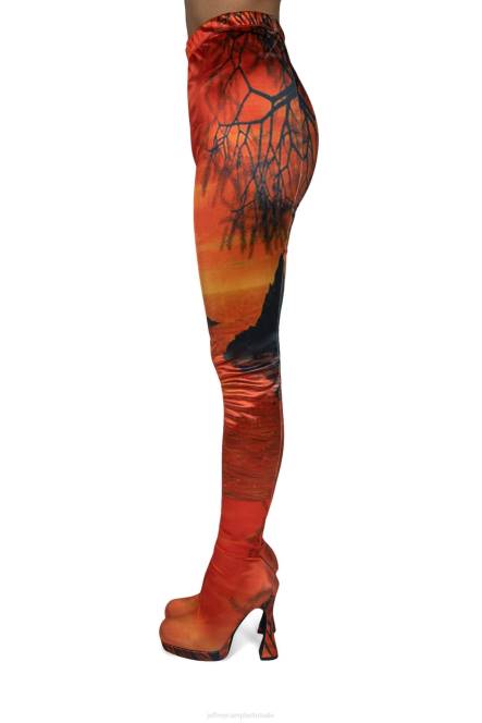 Jeffrey Campbell pantalons NDHB885 laarzen van knie tot dij oranje zonsondergang vrouwen