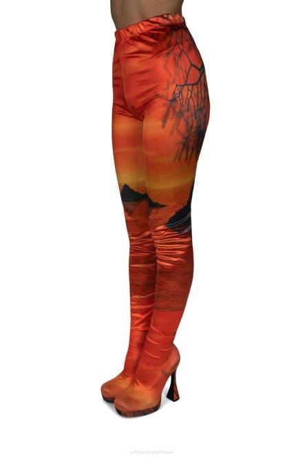 Jeffrey Campbell pantalons NDHB885 laarzen van knie tot dij oranje zonsondergang vrouwen