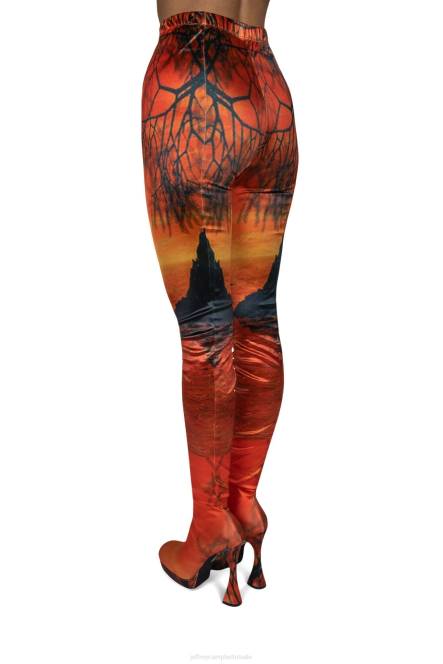 Jeffrey Campbell pantalons NDHB885 laarzen van knie tot dij oranje zonsondergang vrouwen