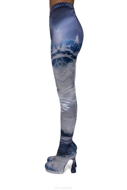 Jeffrey Campbell pantalons NDHB886 laarzen van knie tot dij blauwe golven vrouwen