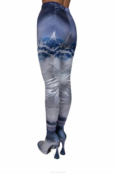 Jeffrey Campbell pantalons NDHB886 laarzen van knie tot dij blauwe golven vrouwen