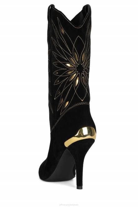 Jeffrey Campbell paso-roble NDHB769 laarzen van knie tot dij zwart suède goud vrouwen