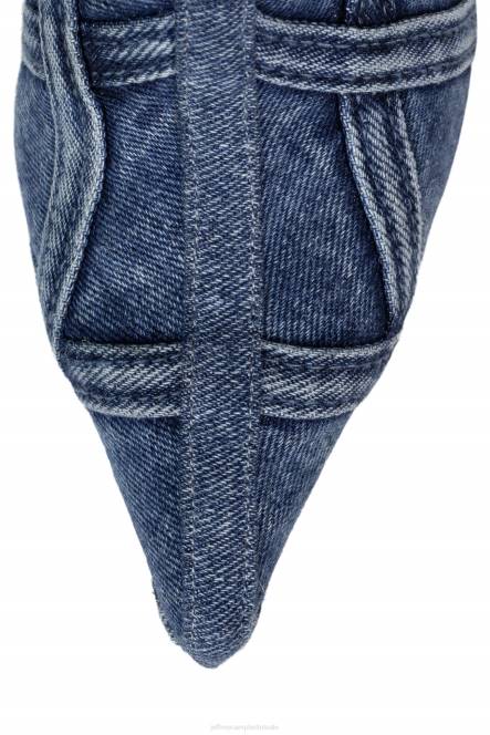 Jeffrey Campbell schattige jeans NDHB705 laarzen van knie tot dij blauwe denim combi vrouwen