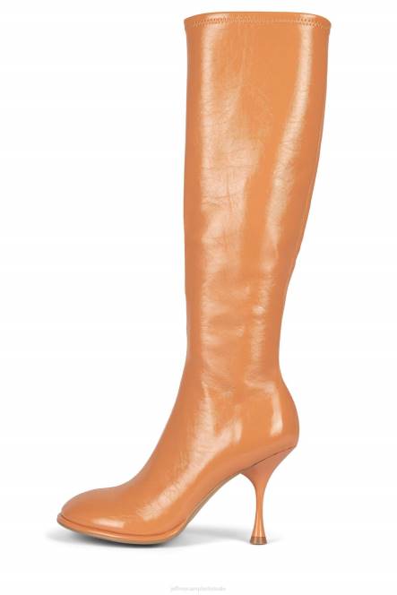 Jeffrey Campbell schuine-k NDHB718 laarzen van knie tot dij donker natuurlijk gekreukt patent vrouwen