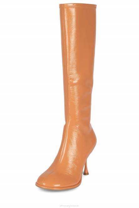 Jeffrey Campbell schuine-k NDHB718 laarzen van knie tot dij donker natuurlijk gekreukt patent vrouwen
