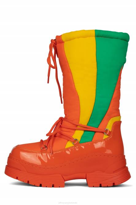 Jeffrey Campbell ski's NDHB787 laarzen van knie tot dij fel oranje multi vrouwen