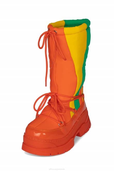 Jeffrey Campbell ski's NDHB787 laarzen van knie tot dij fel oranje multi vrouwen
