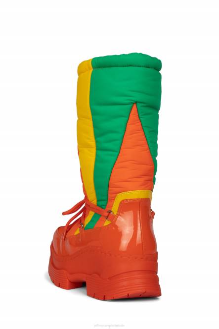 Jeffrey Campbell ski's NDHB787 laarzen van knie tot dij fel oranje multi vrouwen