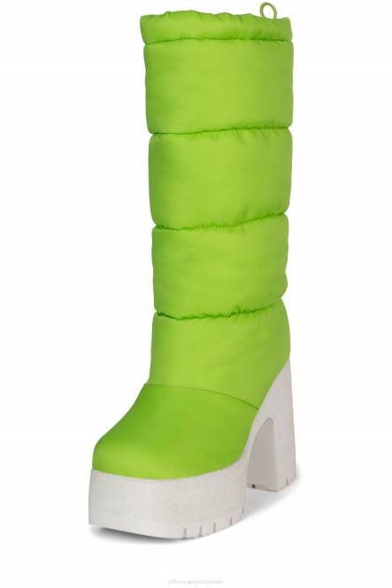 Jeffrey Campbell sneeuw-twijfel NDHB861 laarzen van knie tot dij groen Wit vrouwen