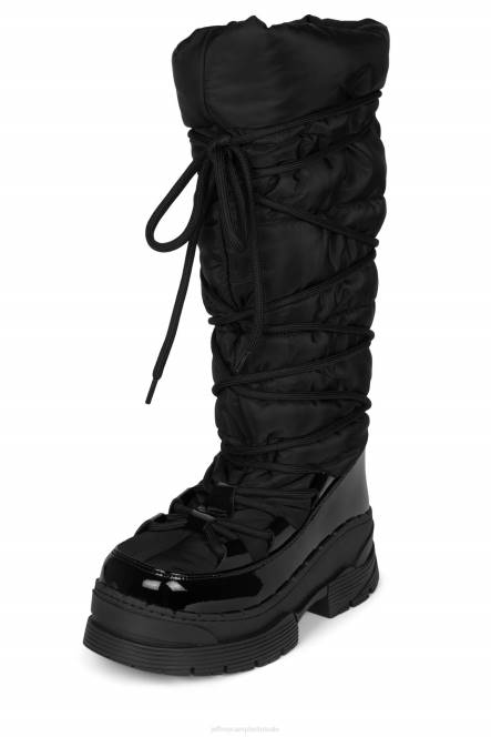 Jeffrey Campbell snowies-ok NDHB716 laarzen van knie tot dij zwart vrouwen