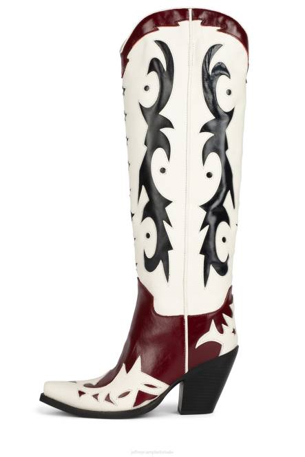 Jeffrey Campbell starwood-2 NDHB789 laarzen van knie tot dij rood Wit blauw vrouwen