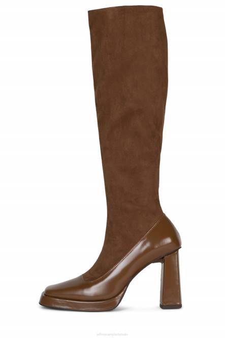Jeffrey Campbell stelregel-s NDHB744 laarzen van knie tot dij bruine combinatie vrouwen