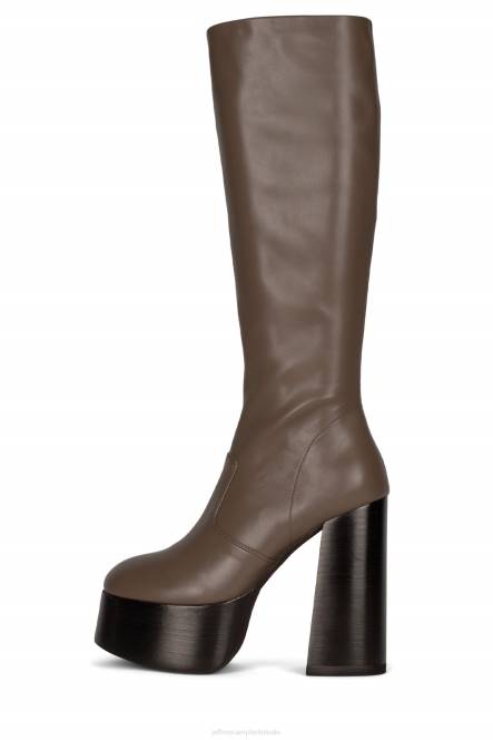 Jeffrey Campbell timewarp NDHB773 laarzen van knie tot dij donker taupe vrouwen
