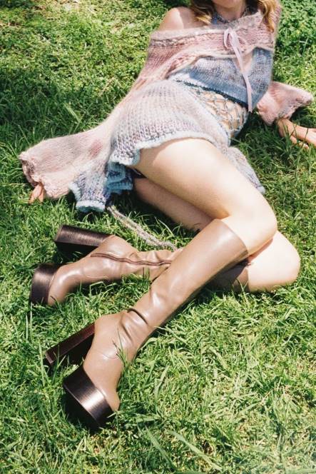 Jeffrey Campbell timewarp NDHB773 laarzen van knie tot dij donker taupe vrouwen